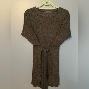 Urban Outfitter short sleeve dark‎ grey tie dress sz XS